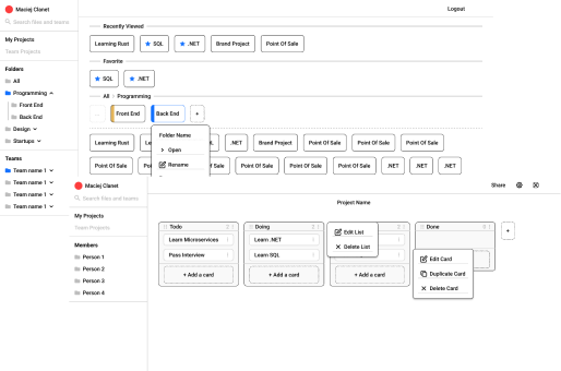 Thumbnail of the kanban app design